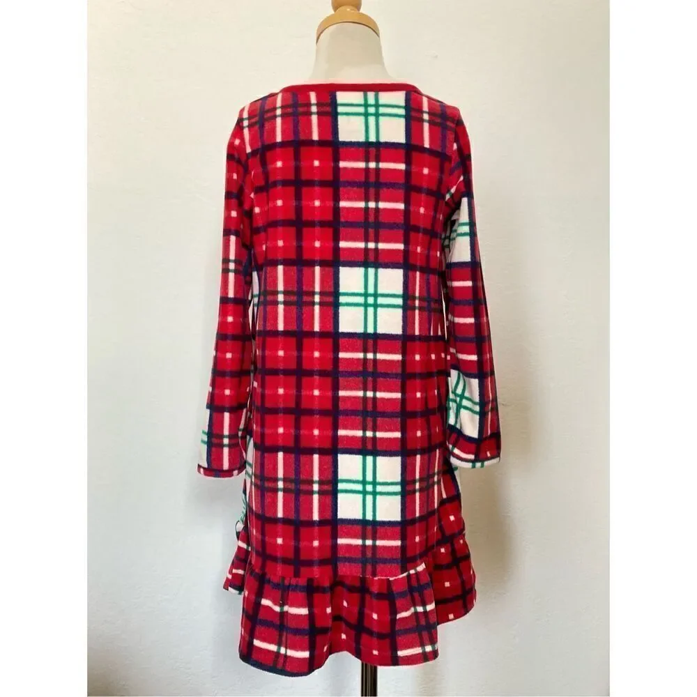 GYMBORee Girls 5/6 Christmas Plaid Flannel Nightgown BUY 2 GET 1 FREE